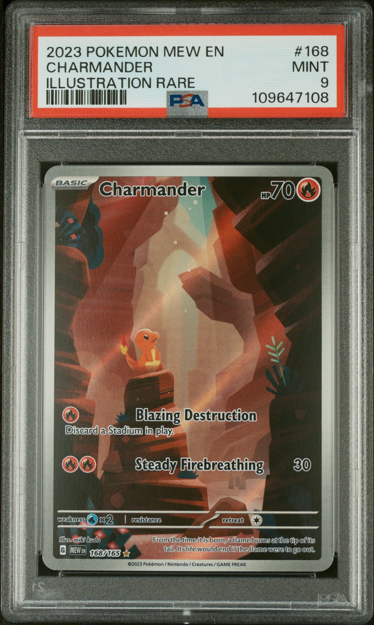 PSA 9 Pokemon 151 Charmander #168