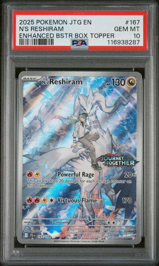 Pokemon Journey Together Stamped N's Reshiram PSA 10