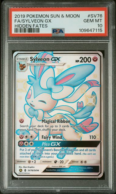 PSA 10 Pokemon Hidden Fates Sylveon GX SV76